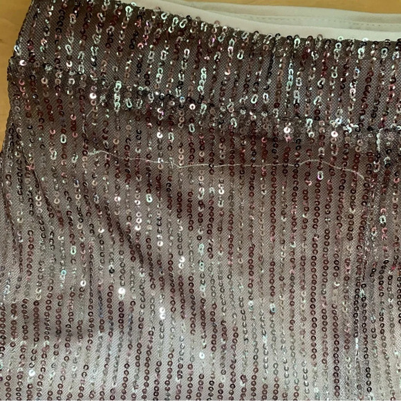 Boohoo Petite Ombre Sequin Flare Pants Trousers Size 6 New With Tag Brown - Picture 5 of 6